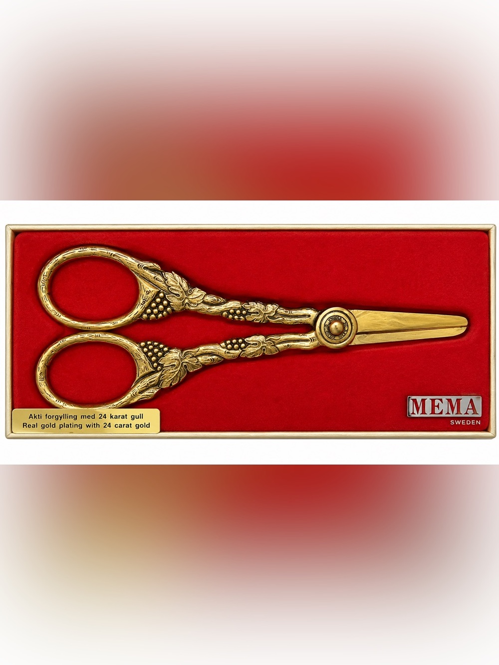 24K Swedish Gold-Plated Decorative Scissors